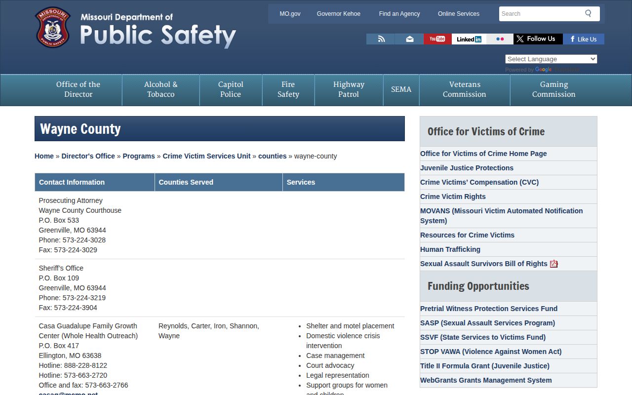 Wayne County Jail MOVANS release contact information